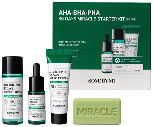 Some By Mi - AHA BHA PHA 30 Days Miracle Starter Kit (Cleansing Bar, Toner, Serum, Cream)
